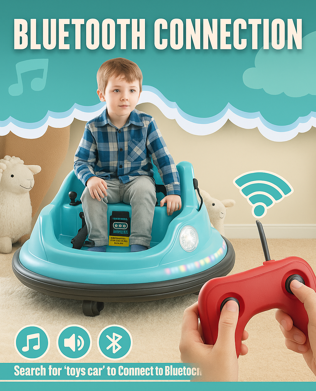 Cuddle Cove™ 12V Kids ride on bumper car for kids,electric car